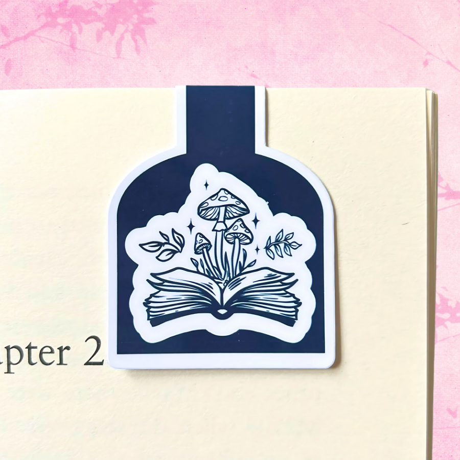 Mystery Fantasy Magnetic Bookmark In Black & White