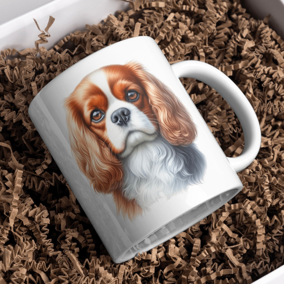 Cavalier King Charles Spaniel Dog 11oz White Mug, Perfect Gift Idea As It Comes Boxed. - Cute Customs by J & C