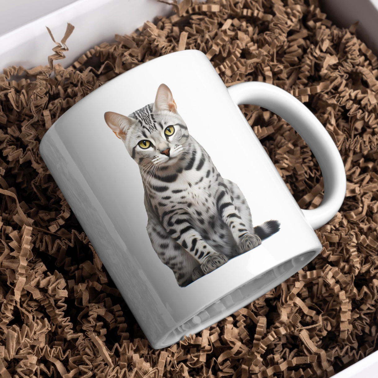 Egyptian Mau Cat 11oz White Mug, Great Gift Idea. - Cute Customs by J & C