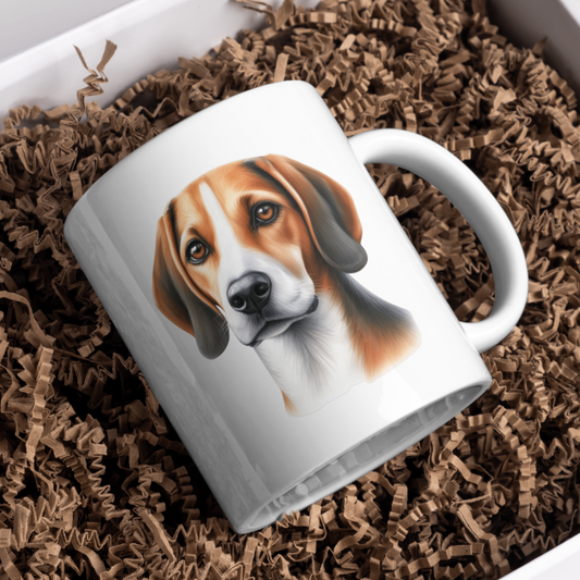 American Foxhound Dog 11oz White Mug, Perfect Gift Idea As It Comes Boxed.