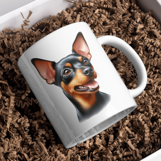 Miniature Pinscher Dog 11oz White Mug, Perfect Gift Idea As It Comes Boxed.