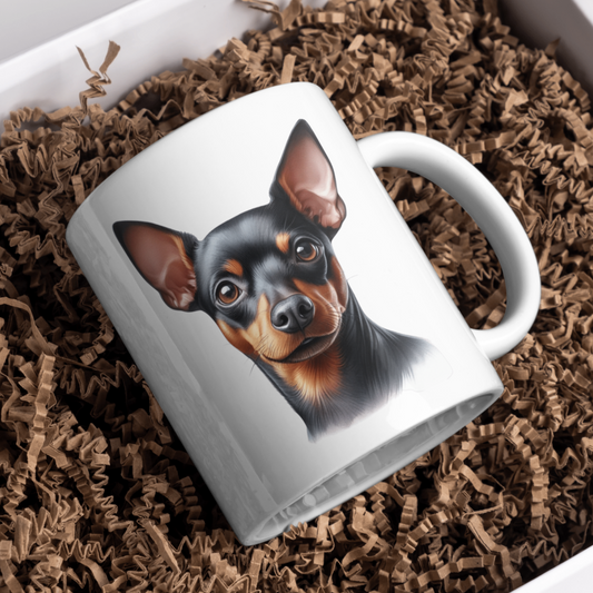 Miniature Pinscher Dog 11oz White Mug, Perfect Gift Idea As It Comes Boxed.