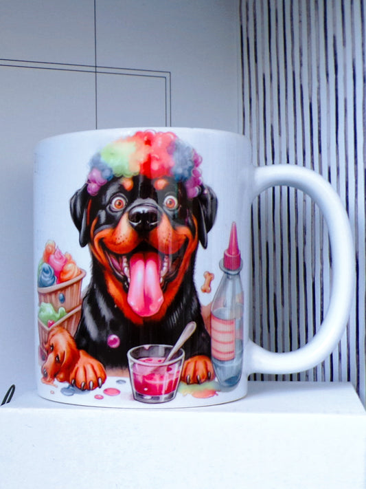 Cartoon Rottweiler (Rottie) Dog 11oz Mug