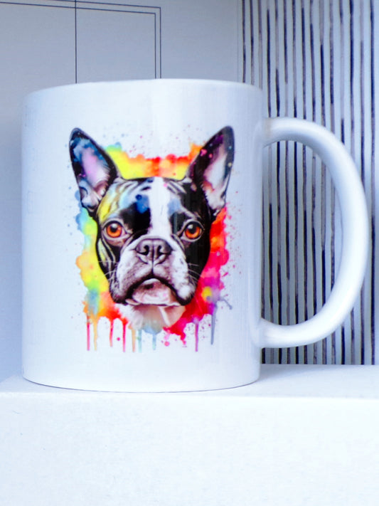 Colourful Splash Boston Terrier Dog 11oz Mug