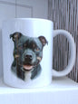 Black Staffordshire Bull Terrier (staffy) 11oz Mug