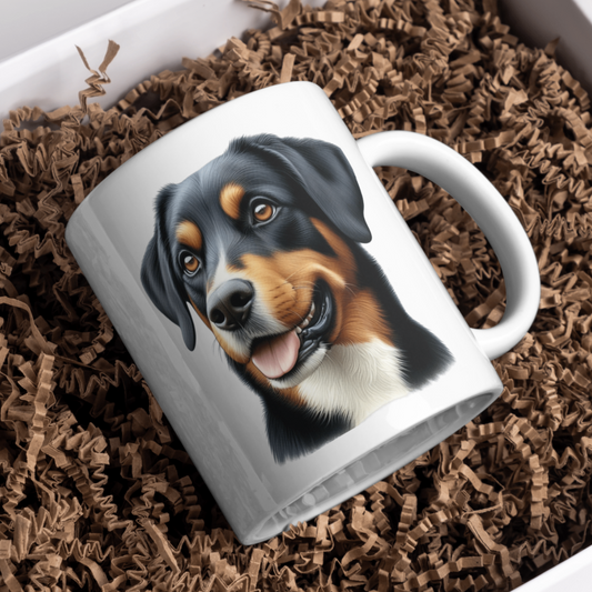 Entlebucher Mountain Dog 11oz White Mug, Perfect Gift Idea As It Comes Boxed.