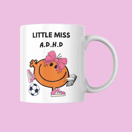 Novelty Little Miss Mug, Little Miss A.D.H.D, Can Be Personalised, Great Gift Idea
