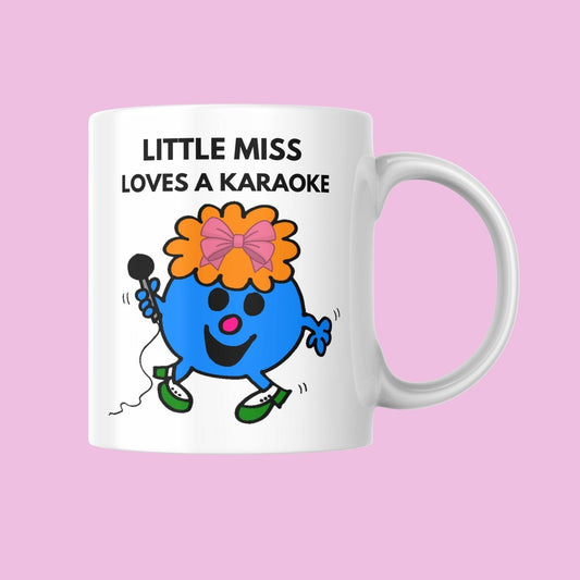 Novelty Little Miss Mug, Little Miss Loves A Karaoke, Can Be Personalised, Great Gift Idea