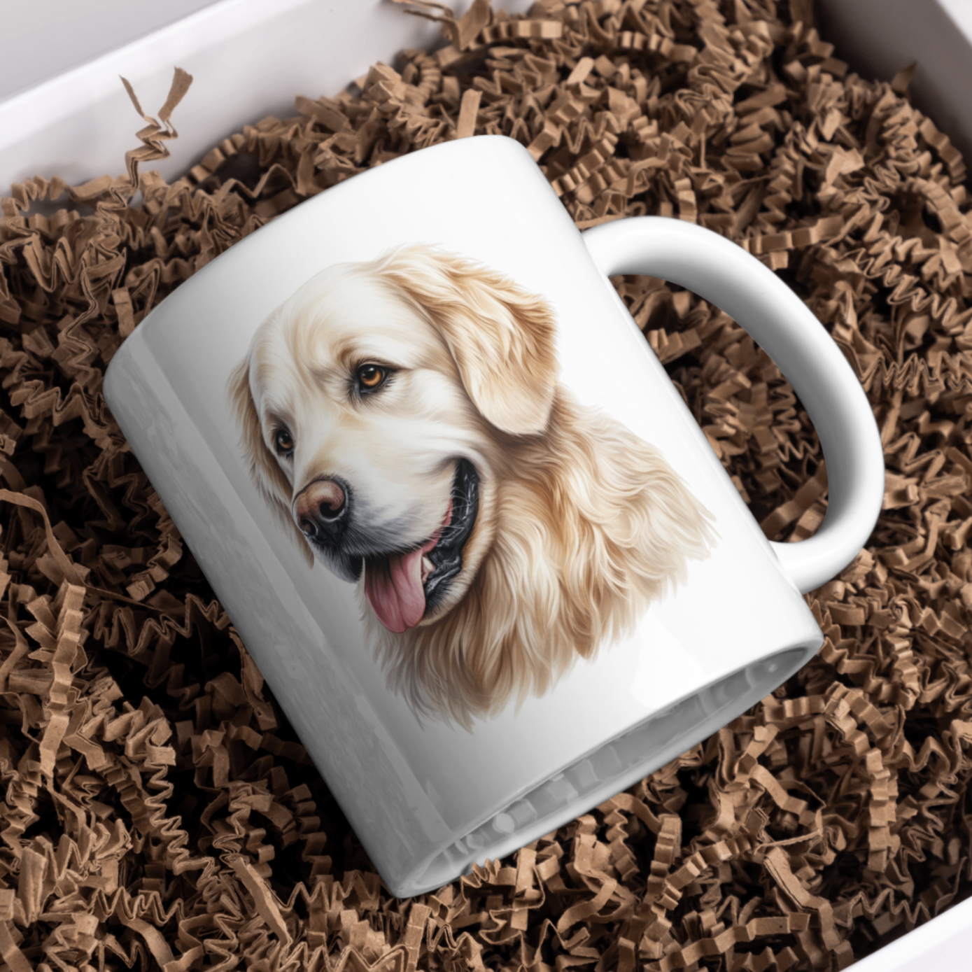 Golden Retriever Dog 11oz White Mug, Perfect Gift Idea As It Comes Boxed.