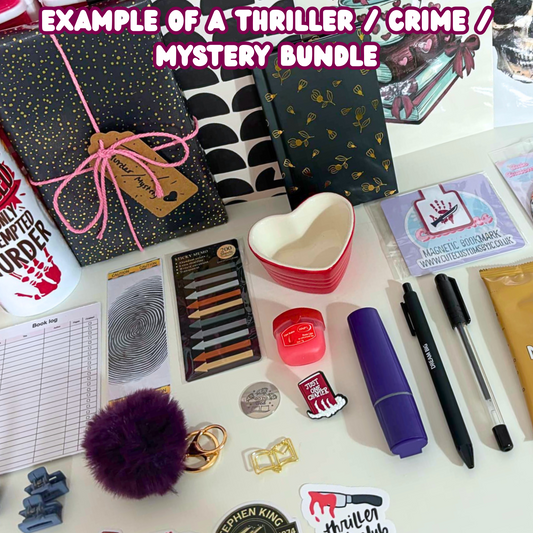 Thriller / Crime Bookish Bundle + Book & Mystery Chest Picks, 10 to 45 Picks & 1 or 2 or 3 Mystery Picks