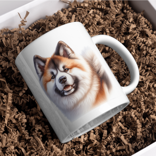 Akita Dog 11oz White Mug, Perfect Gift Idea As It Comes Boxed.