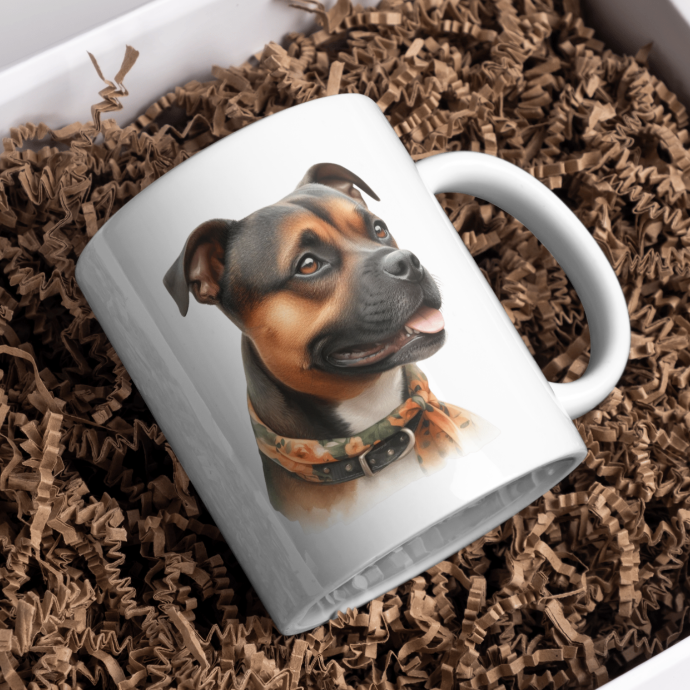Staffordshire Bull Terrier Dog 11oz White Mug, Perfect Gift Idea As It Comes Boxed.