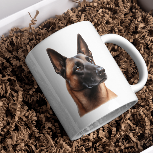 Belgian Malinois Dog 11oz White Mug, Perfect Gift Idea As It Comes Boxed.
