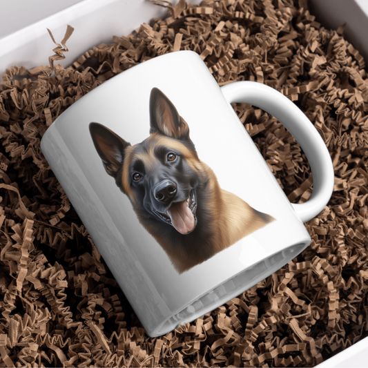 Belgian Malinois Dog 11oz White Mug, Perfect Gift Idea As It Comes Boxed.