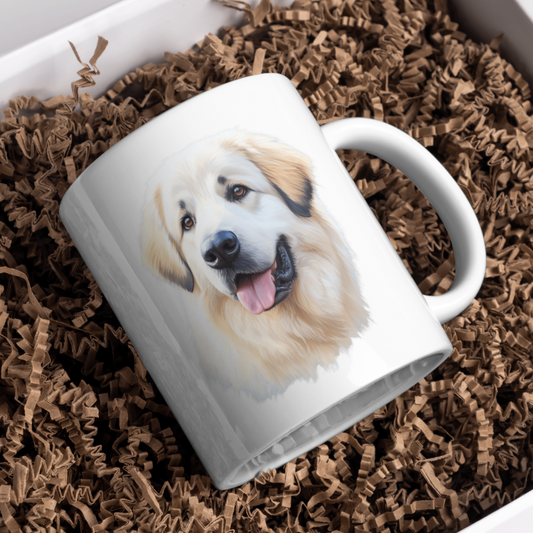 Great Pyrenees Dog 11oz White Mug, Perfect Gift Idea As It Comes Boxed.