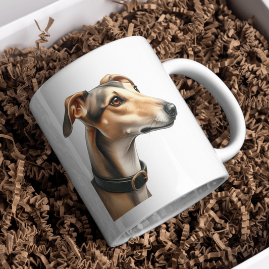 Greyhound Dog 11oz White Mug, Perfect Gift Idea As It Comes Boxed.