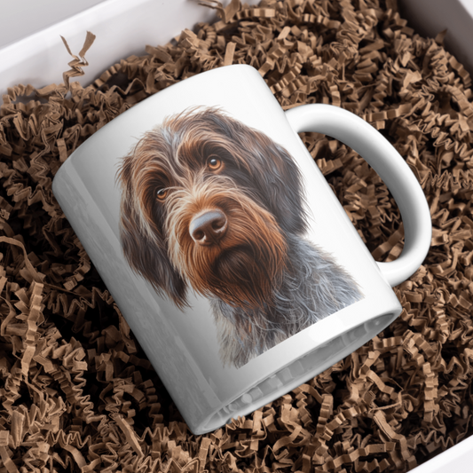 Wirehaired Pointing Griffon Dog 11oz White Mug, Perfect Gift Idea As It Comes Boxed.