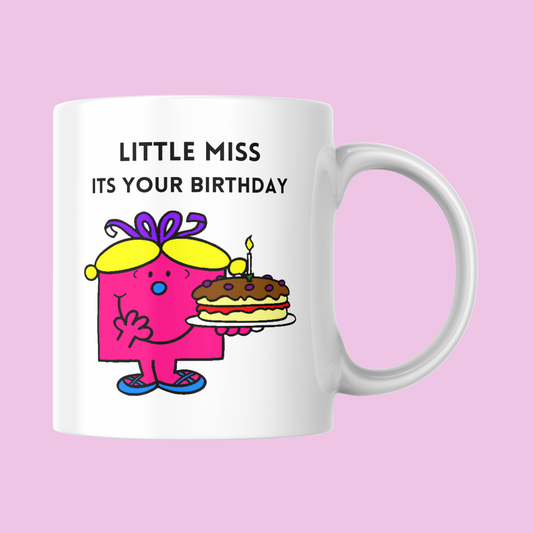 Novelty Little Miss Mug, Little Miss It's Your Birthday, Can Be Personalised, Great Gift Idea