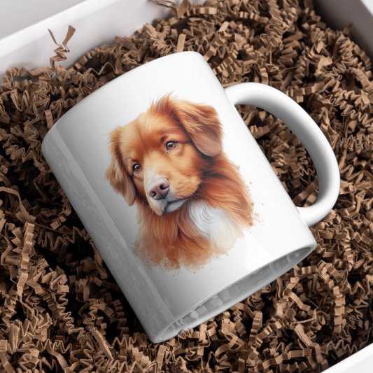 Nova Scotia Duck Tolling Retriever Dog 11oz White Mug, Perfect Gift Idea As It Comes Boxed.