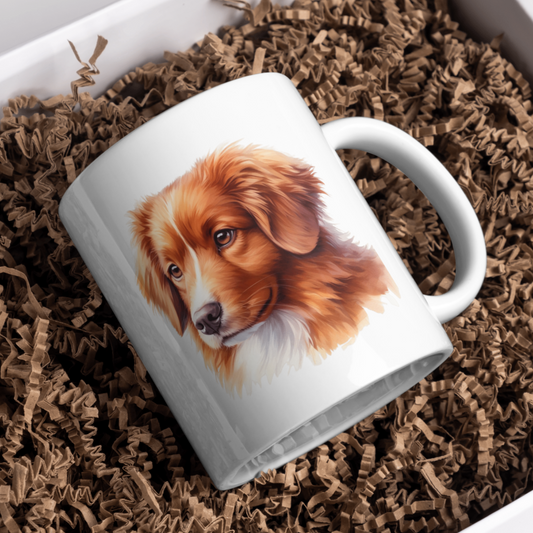 Nova Scotia Duck Tolling Retriever Dog 11oz White Mug, Perfect Gift Idea As It Comes Boxed.