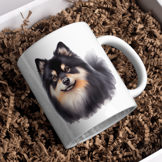 Finnish Lapphund Dog 11oz White Mug, Perfect Gift Idea As It Comes Boxed.