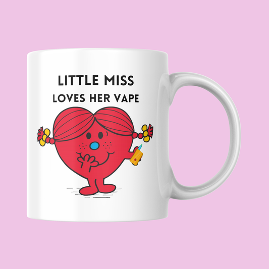 Novelty Little Miss Mug, Little Miss Loves Her Vape, Can Be Personalised, Great Gift Idea