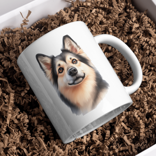 Norwegian Buhund Dog 11oz White Mug, Perfect Gift Idea As It Comes Boxed.