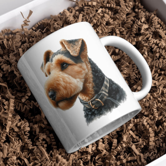 Airedale Terrier Dog 11oz White Mug, Perfect Gift Idea As It Comes Boxed. - Cute Customs by J & C