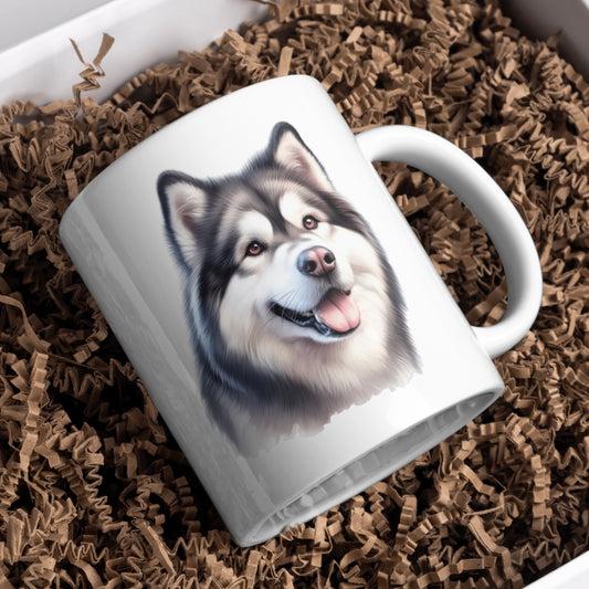 Alaskan Malamute Dog 11oz White Mug, Perfect Gift Idea As It Comes Boxed - Cute Customs by J & C