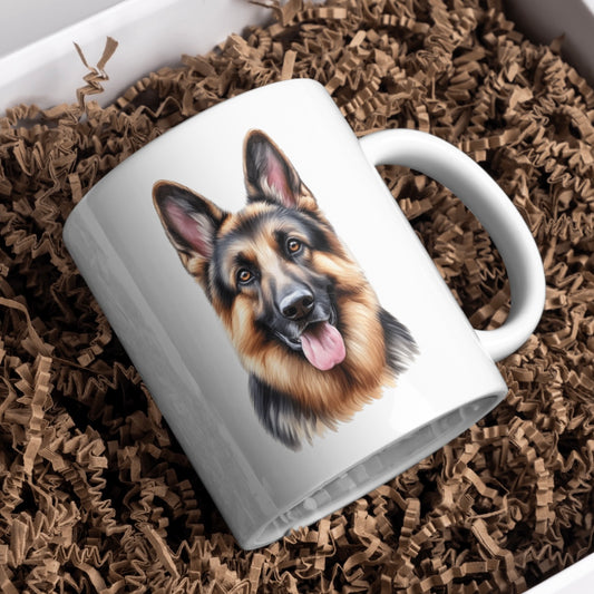 Alsatian Dog 11oz White Mug, Perfect Gift Idea As It Comes Boxed. - Cute Customs by J & C