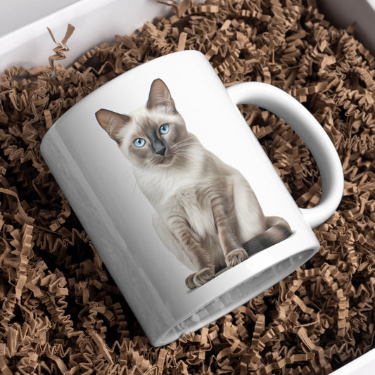 Balinese Cat 11oz White Mug, Great Gift Idea. - Cute Customs by J & C
