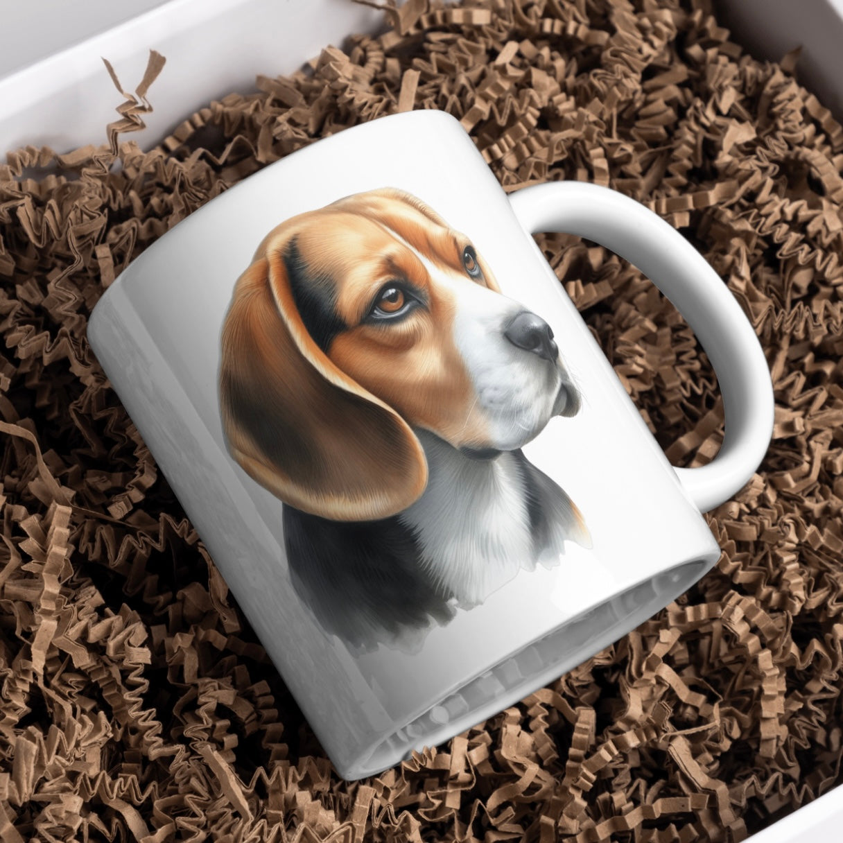 Beagle Dog 11oz White Mug, Perfect Gift Idea As It Comes Boxed. - Cute Customs by J & C