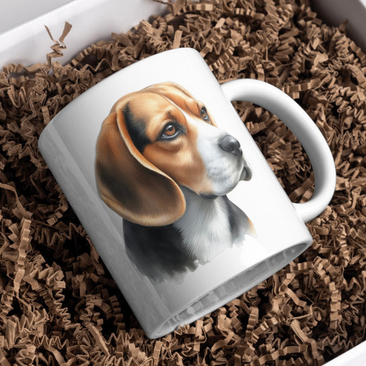 Beagle Dog 11oz White Mug, Perfect Gift Idea As It Comes Boxed. - Cute Customs by J & C