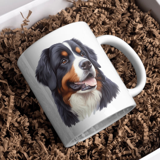 Bernese Mountain Dog 11oz White Mug, Perfect Gift Idea As It Comes Boxed. - Cute Customs by J & C