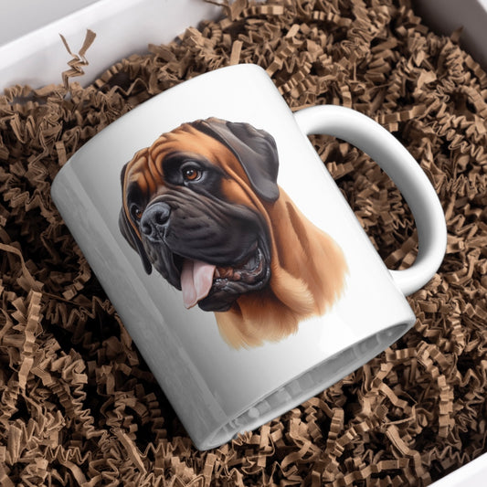Bullmastiff Dog 11oz White Mug, Perfect Gift Idea As It Comes Boxed. - Cute Customs by J & C