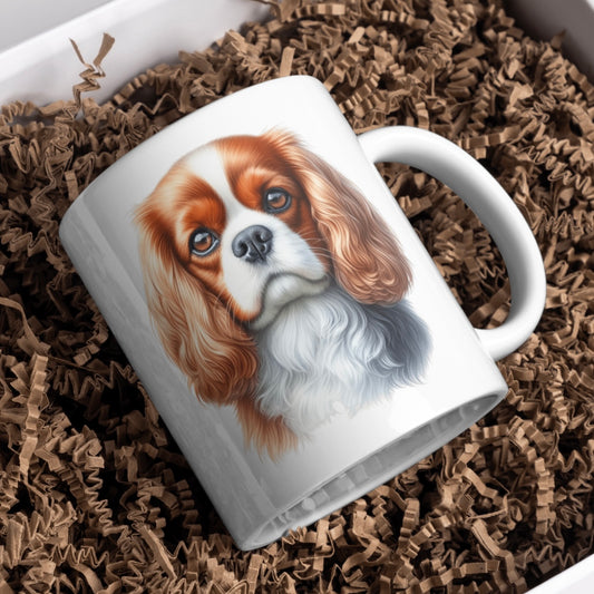 Cavalier King Charles Spaniel Dog 11oz White Mug, Perfect Gift Idea As It Comes Boxed. - Cute Customs by J & C