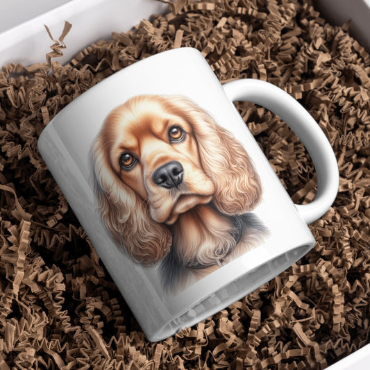 Cocker Spaniel Dog 11oz White Mug, Perfect Gift Idea As It Comes Boxed. - Cute Customs by J & C