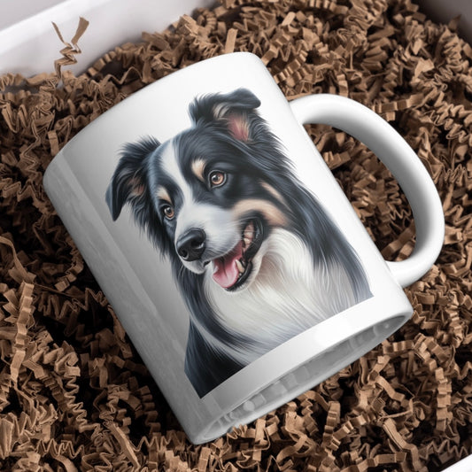 Collie Dog 11oz White Mug, Perfect Gift Idea As It Comes Boxed. - Cute Customs by J & C