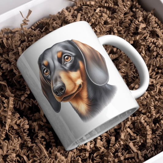 Dachshund (Sausage) Dog 11oz White Mug, Perfect Gift Idea As It Comes Boxed. - Cute Customs by J & C