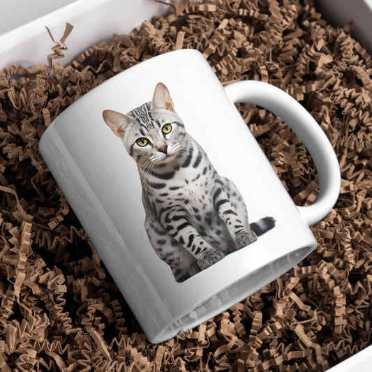 Egyptian Mau Cat 11oz White Mug, Great Gift Idea. - Cute Customs by J & C