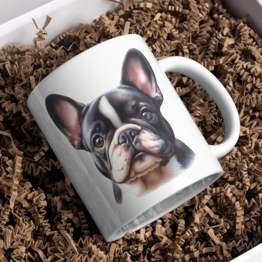 Frenchie Dog 11oz White Mug, Perfect Gift Idea As It Comes Boxed. - Cute Customs by J & C