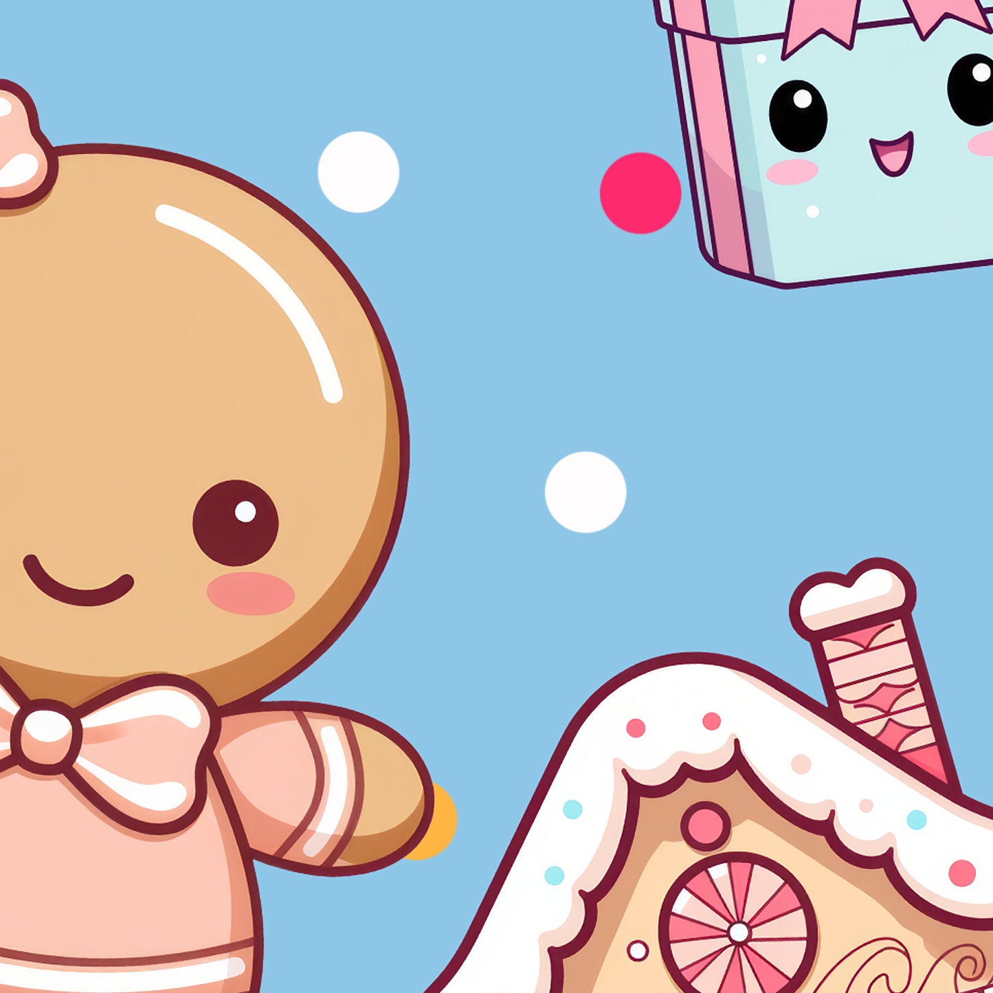 Christmas Kawaii Gingerbread House & More Iphone Phone Case