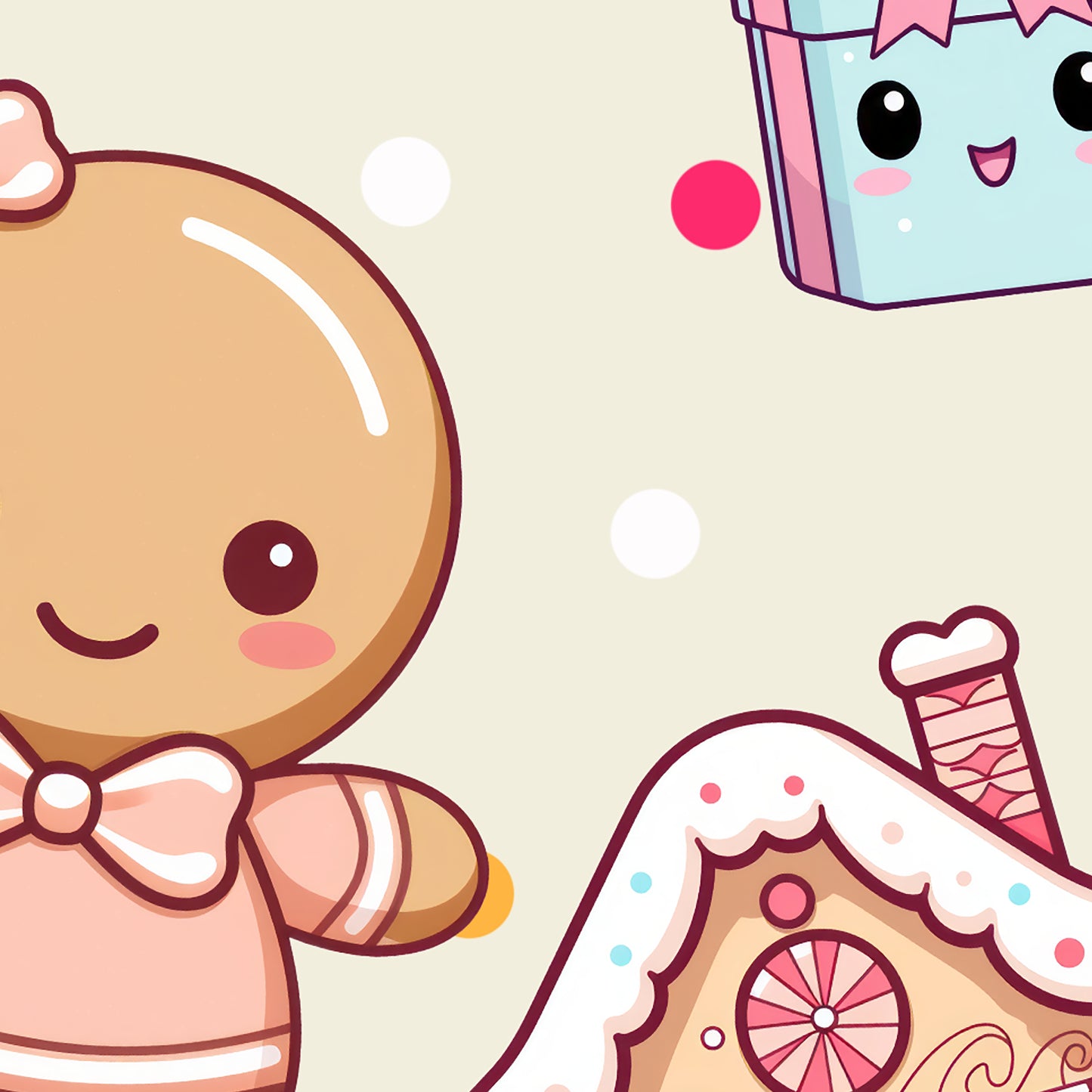 Christmas Kawaii Gingerbread House & More Iphone Phone Case