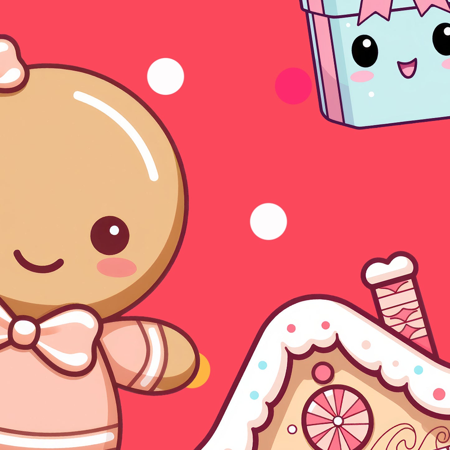 Christmas Kawaii Gingerbread House & More Iphone Phone Case