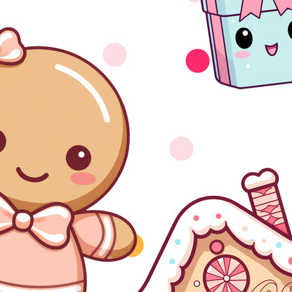 Christmas Kawaii Gingerbread House & More Iphone Phone Case