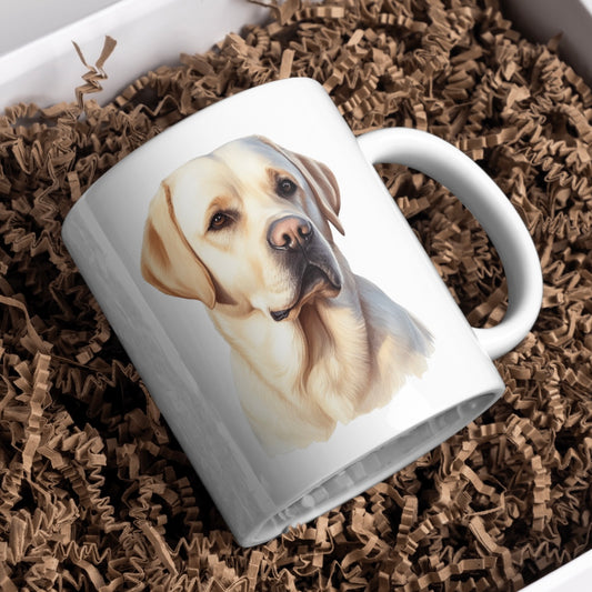 Golden Labrador Dog 11oz White Mug, Perfect Gift Idea As It Comes Boxed. - Cute Customs by J & C
