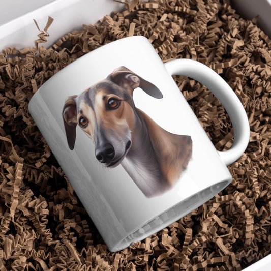 Greyhound Dog 11oz White Mug, Perfect Gift Idea As It Comes Boxed. - Cute Customs by J & C