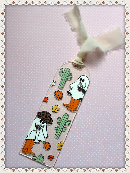 Halloween Cowboy Ghost Book Mark with Ribbon