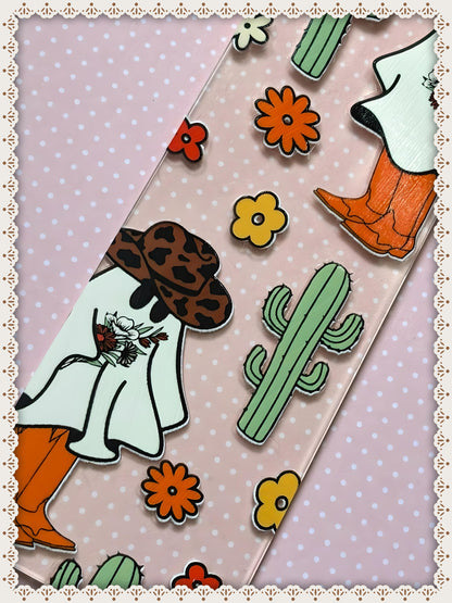 Halloween Cowboy Ghost Book Mark with Ribbon