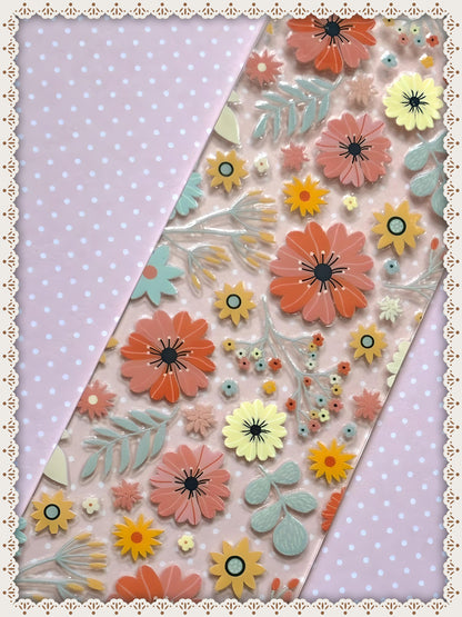 Autumn Floral Print Book Mark with Ribbon